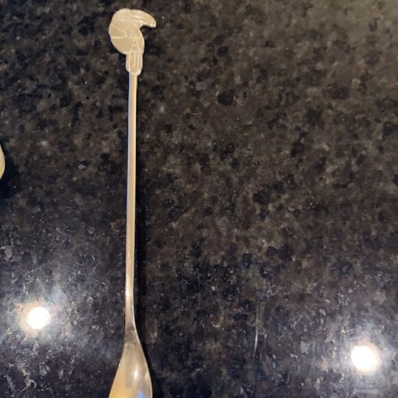 COPY - Silver Plated 9" Toucan Cocktail Stirrers set of 5 - Picture 2 of 2